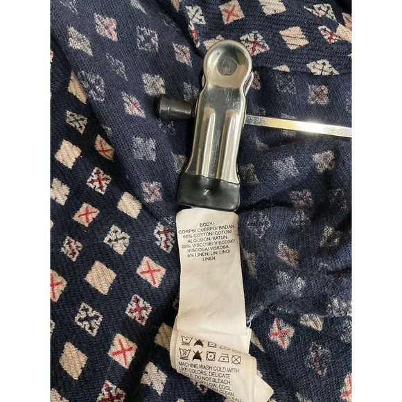 Lucky Brand Womens Boho Shirt Size Medium Blue Hippie Flowy Geometric Festival - Picture 4 of 5